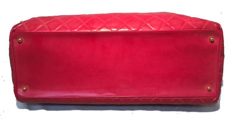 Chanel Red Quilted PVC Model Overnight Tote Travel Bag 2