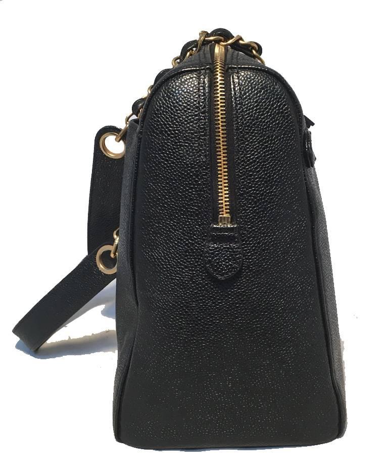 Women's Chanel Black Caviar Leather Shoulder Bag Tote 
