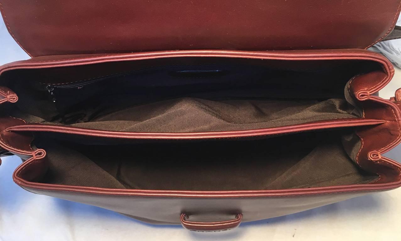 Chanel Maroon Leather Top Flap Shoulder Bag  In Excellent Condition In Philadelphia, PA