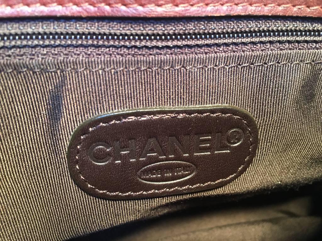 Women's Chanel Maroon Leather Top Flap Shoulder Bag 