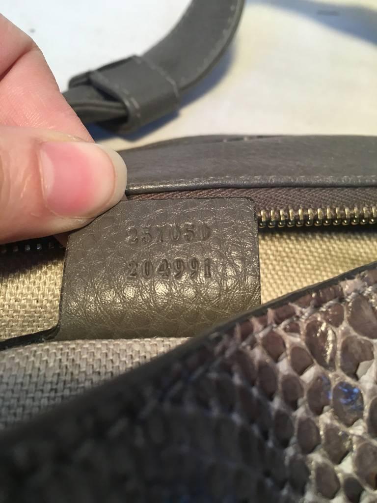 Gucci Grey Leather and Snakeskin Hobo Shoulder Bag 1