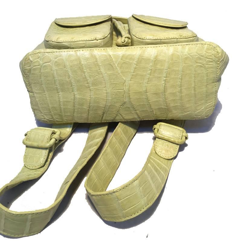 Nancy Gonzalez Yellow Crocodile Leather Backpack In Excellent Condition In Philadelphia, PA