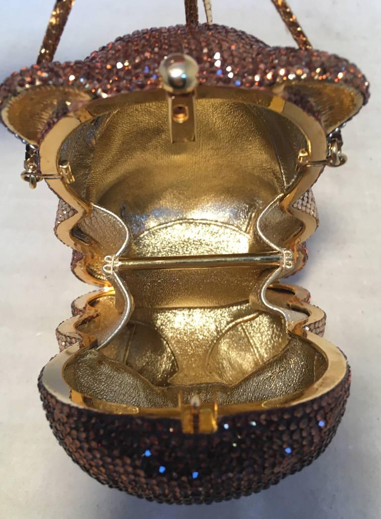 Judith Leiber Swarovksi Crystal Brown Teddy Bear Minaudiere 1