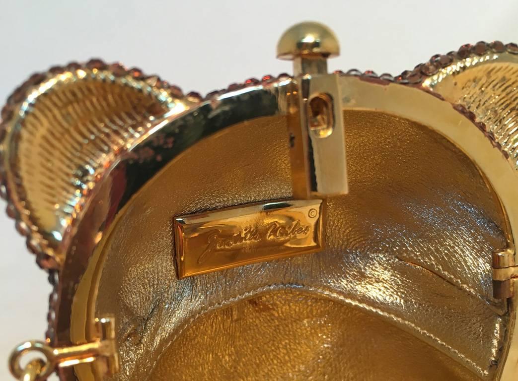 Judith Leiber Swarovksi Crystal Brown Teddy Bear Minaudiere 2