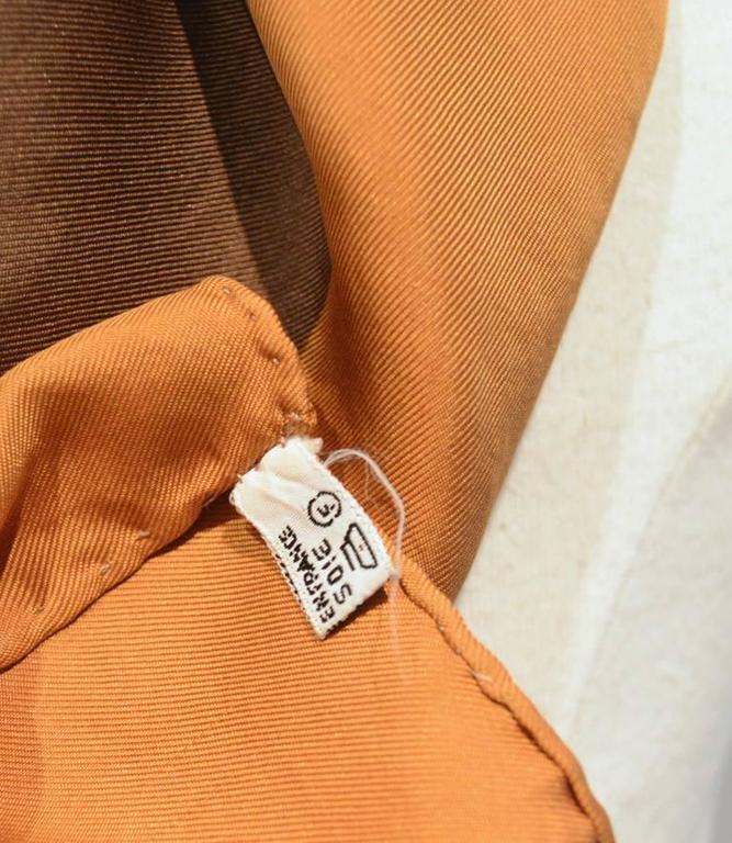 Hermes Vintage Gibiers Silk Scarf in Brown at 1stDibs