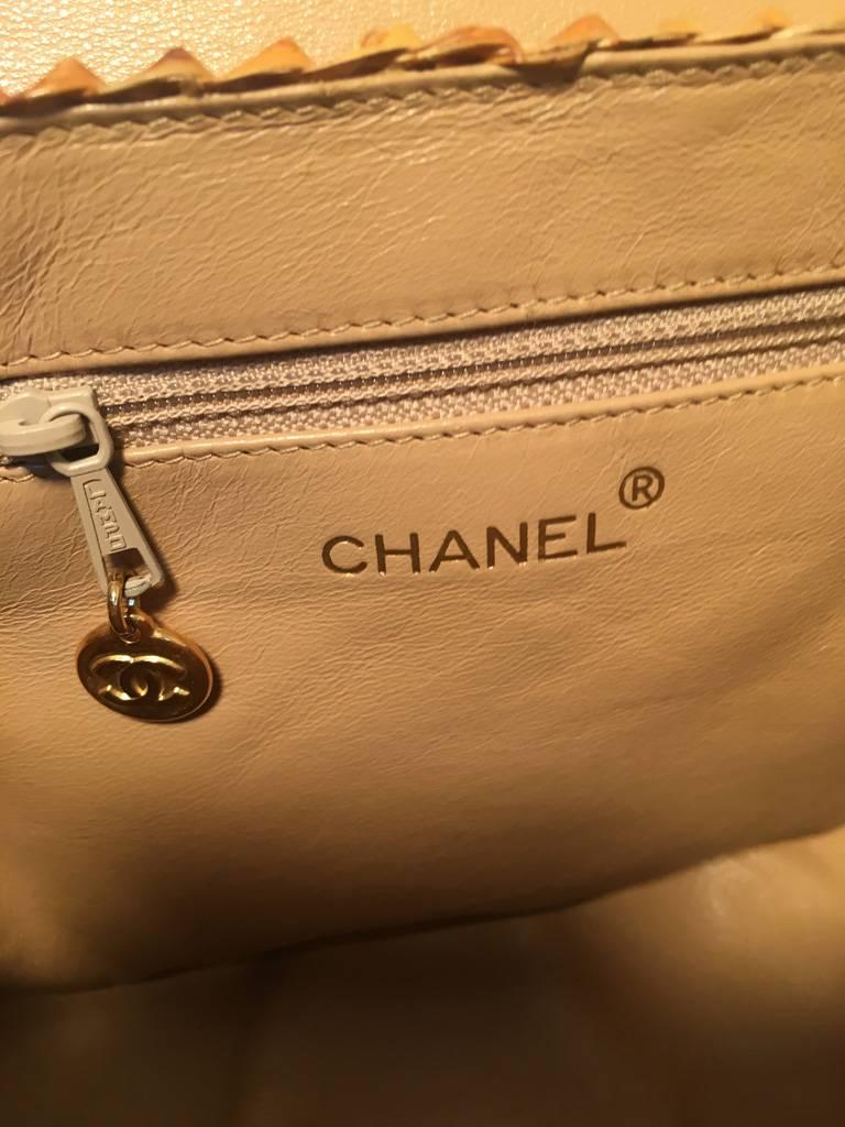 Women's Chanel Tan Rattan and Leather Basket Shoulder Bag