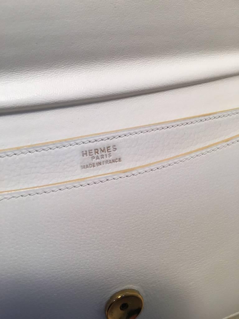 RARE Hermes Vintage White Leather Clutch  1