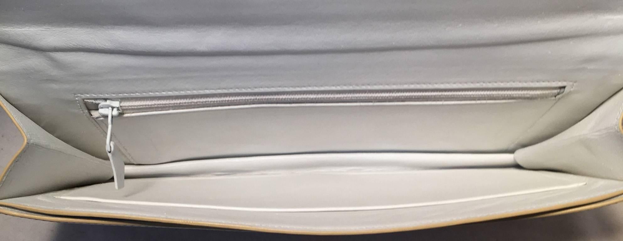 Women's RARE Hermes Vintage White Leather Clutch 