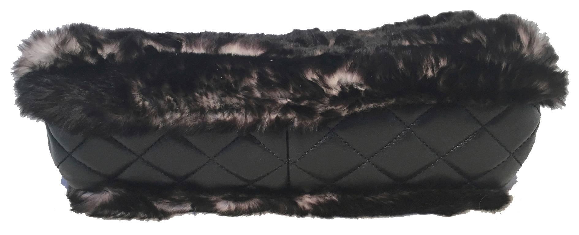 RARE Chanel Chinchilla Fur Classic Flap Shoulder Bag In Excellent Condition In Philadelphia, PA