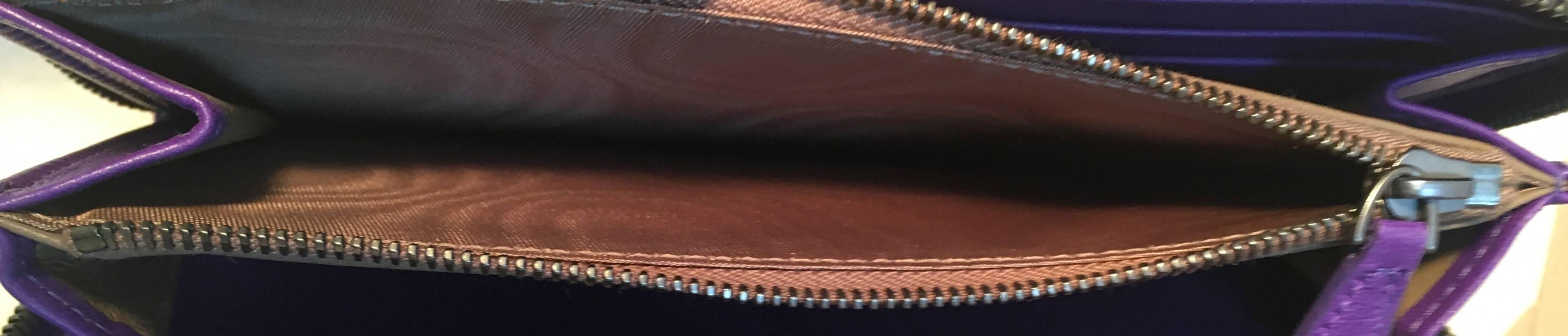 Bottega Veneta Purple Woven Leather Zip Wallet 6
