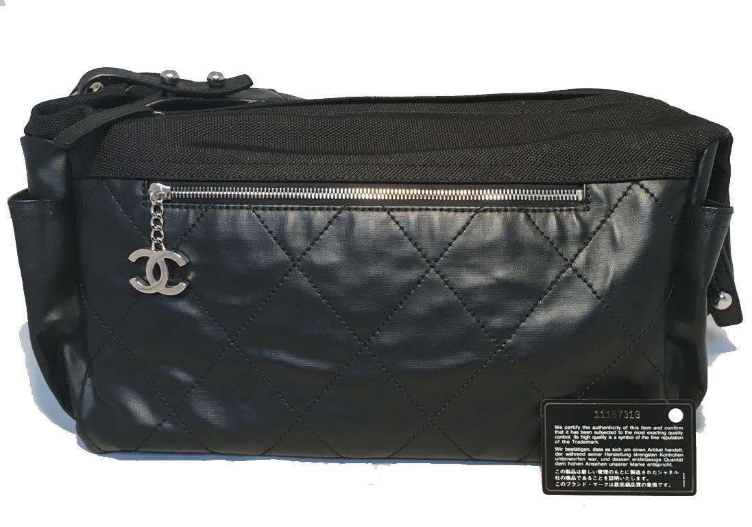 Chanel Black Leather and Nylon Tote 3