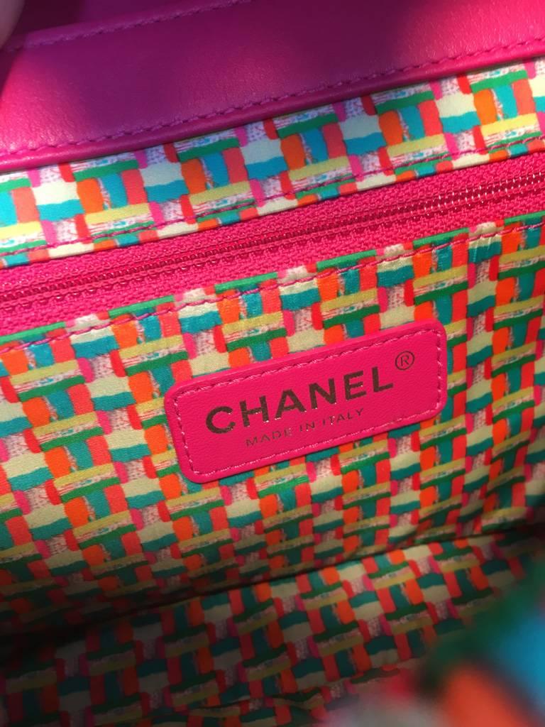 Chanel Pink Rubber Raincoat Classic Flap Shoulder Bag In Excellent Condition In Philadelphia, PA