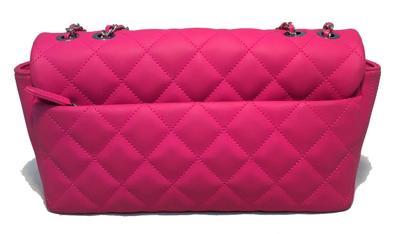 Chanel Pink Rubber Raincoat Classic Flap Shoulder Bag 1