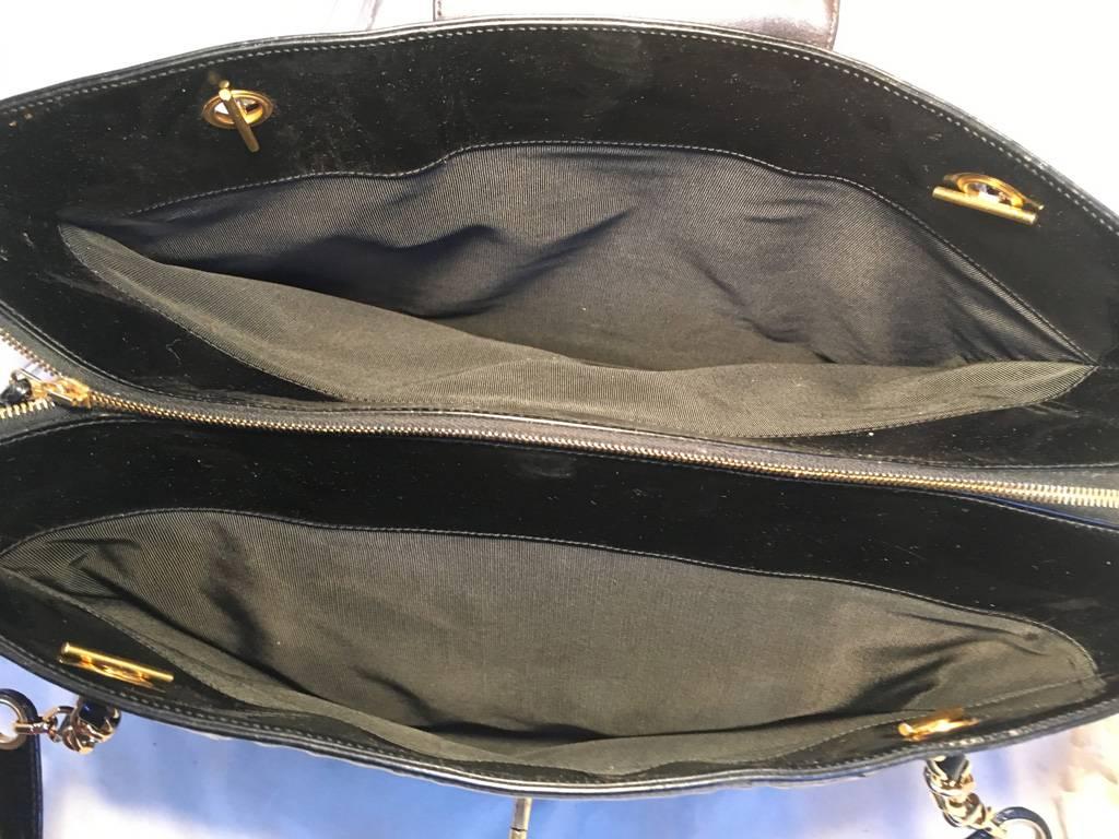 Chanel Black Patent Leather Model Overnighter Tote 1