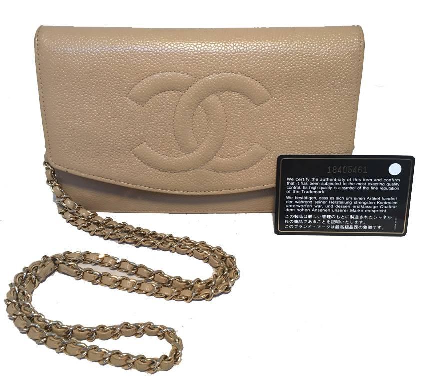 Chanel Vintage Nude Caviar Leather Wallet on Chain WOC 2