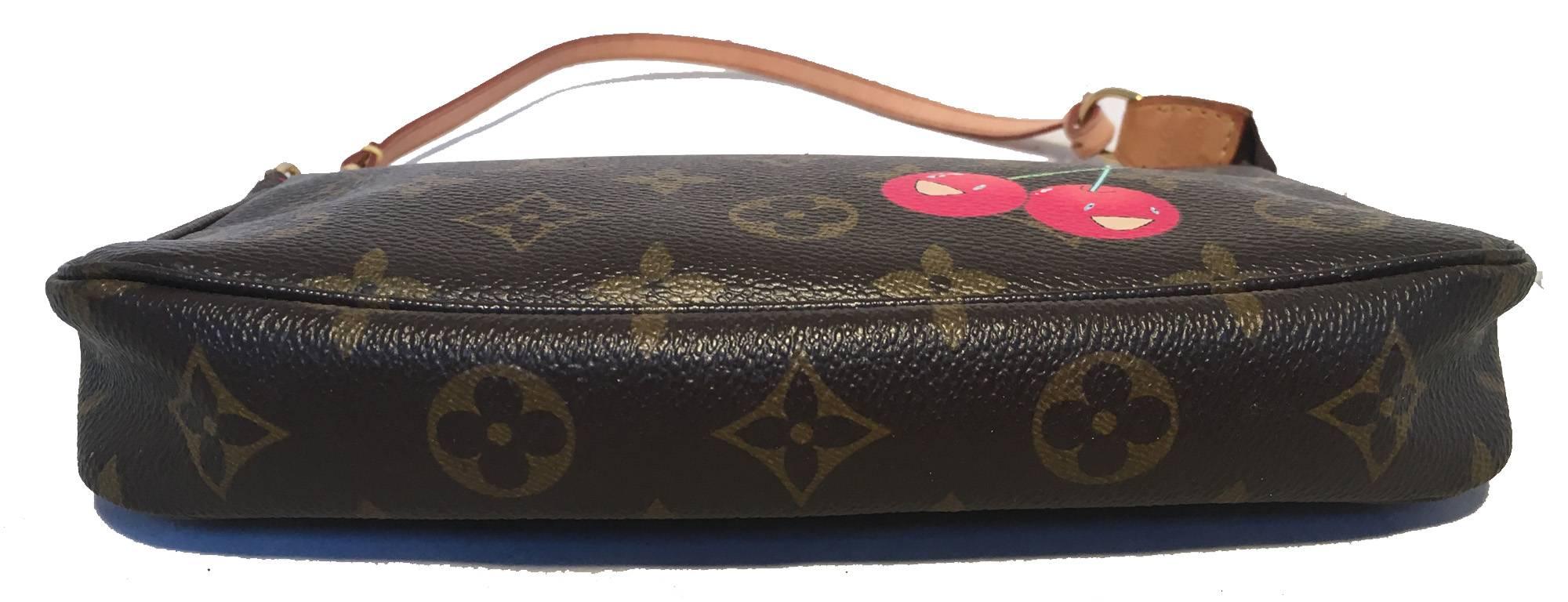 Limited Edition Louis Vuitton Monogram Cerises Pochette with Murkami Cherries In Excellent Condition In Philadelphia, PA