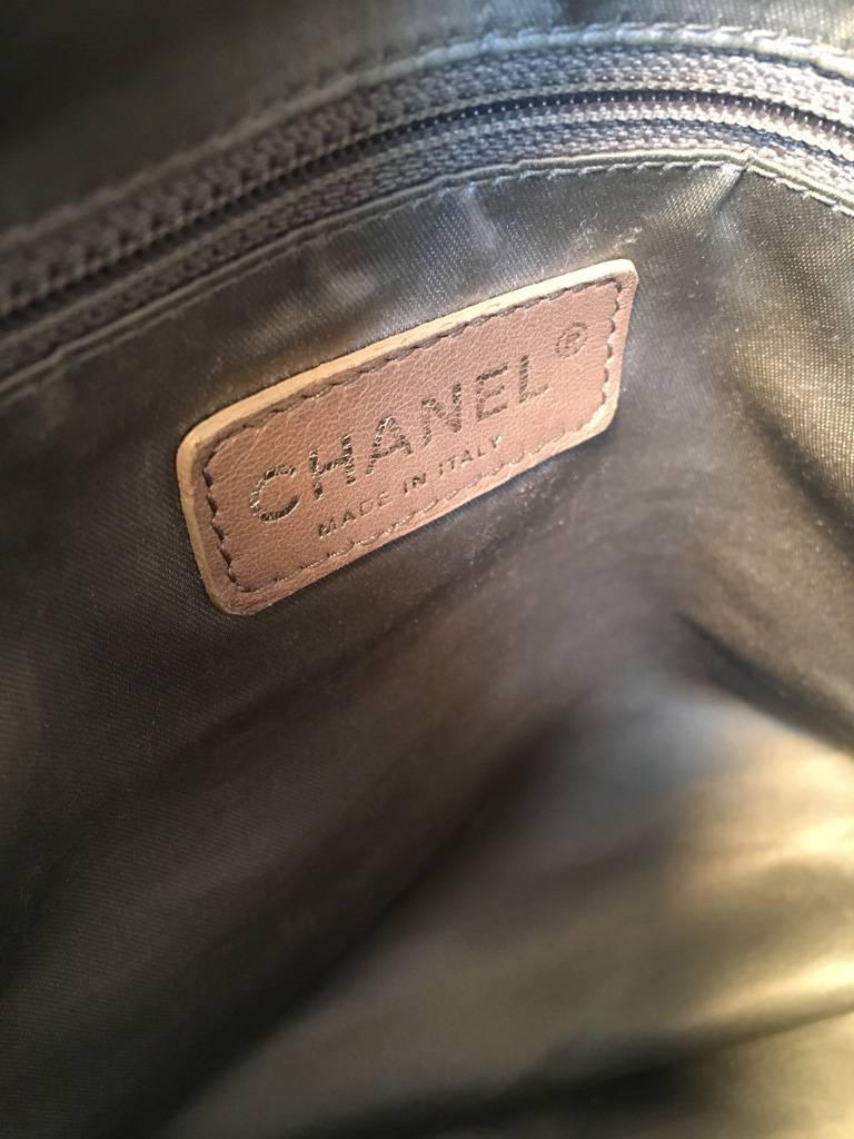 Chanel Black Distressed Patent Leather Shoulder Tote Bag 3