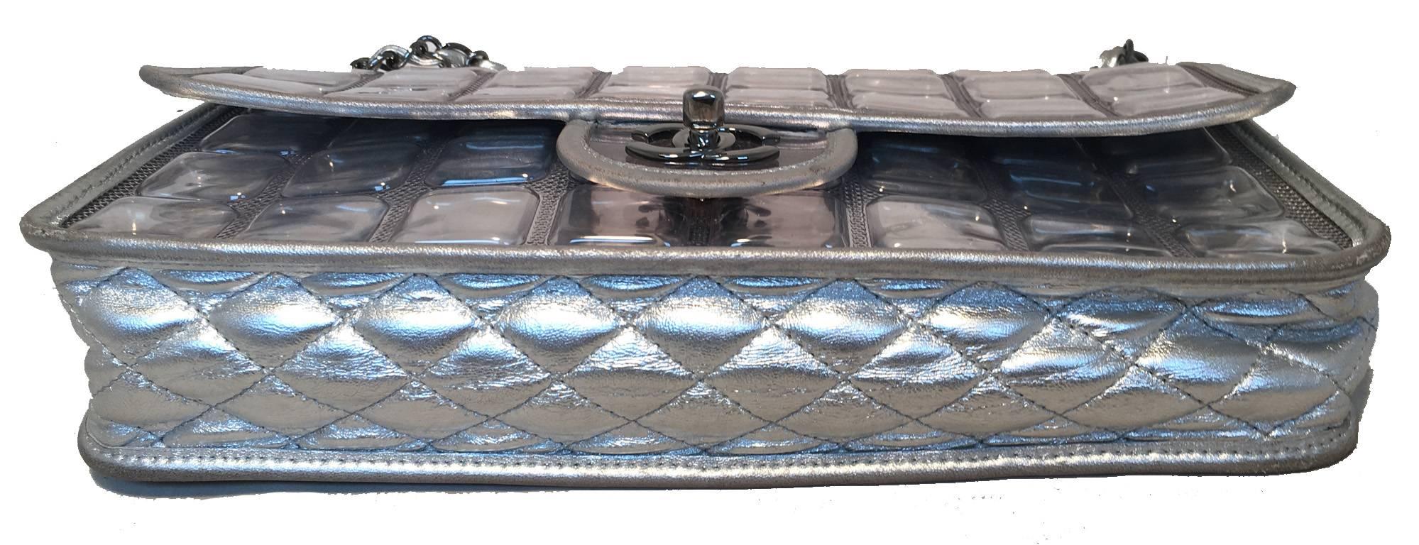 Women's LIMITED EDITION Chanel Silver Ice Cube Classic Flap Shoulder Bag