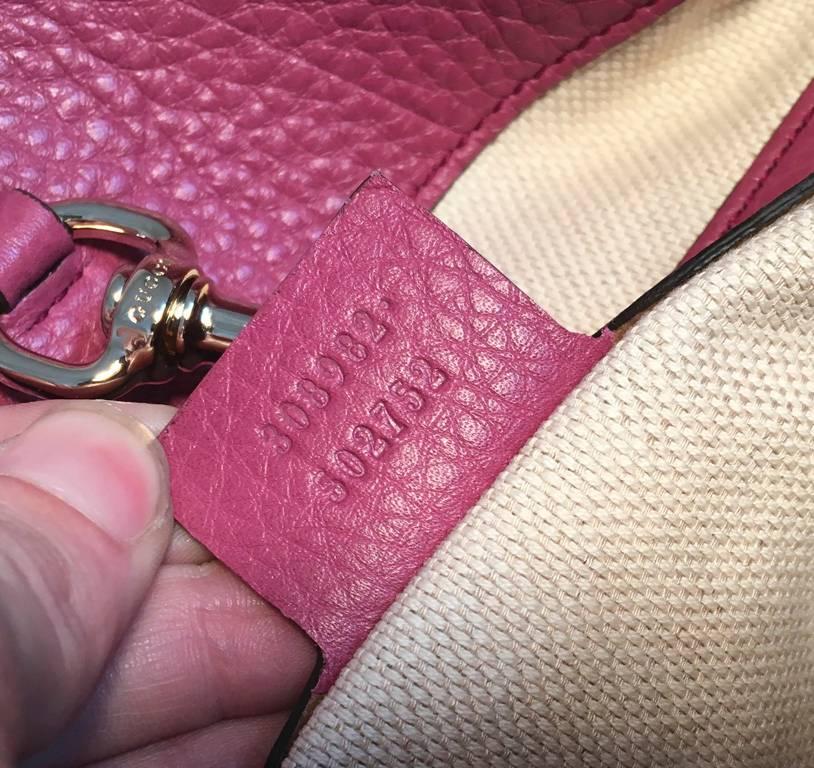 Gucci Dark Pink Leather Soho Shoulder Bag Tote 2