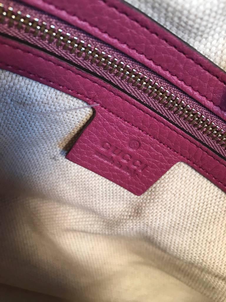 Gucci Dark Pink Leather Soho Shoulder Bag Tote 1