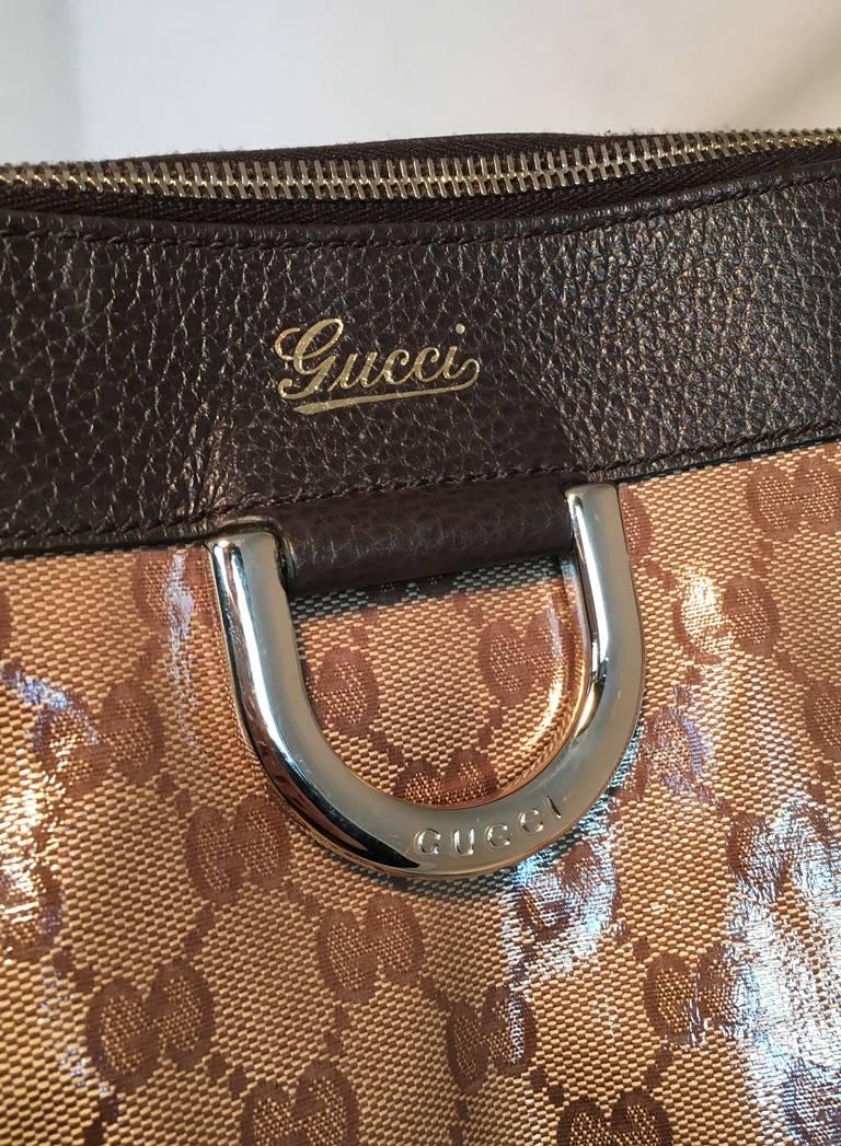 Gucci Coated Monogram Canvas Ruched Bottom Tote Bag  3