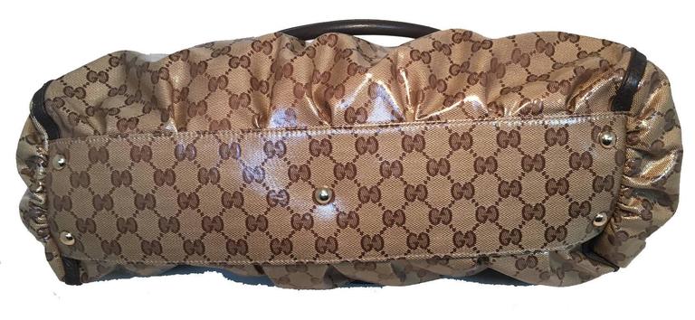 Gucci Coated Monogram Canvas Ruched Bottom Tote Bag For Sale at 1stDibs