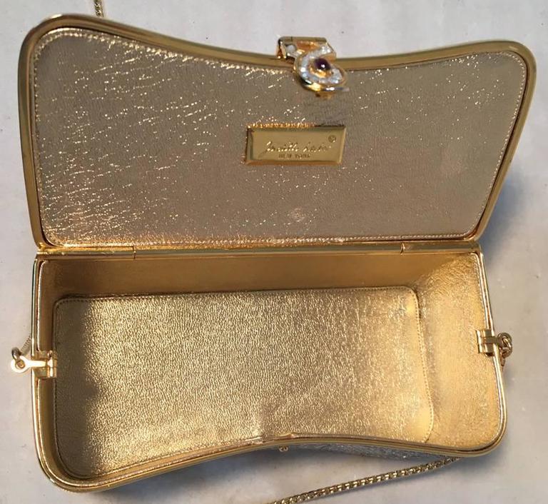 Women's Judith Leiber Vintage Box Clear Swarovski Crystal Minaudiere Evening Bag Clutch For Sale