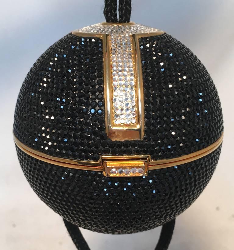 black crystal evening bag