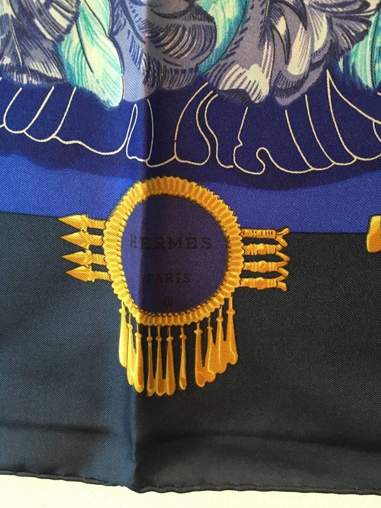 RARE Hermes Vintage Mexique Silk Scarf in Blue For Sale at 1stDibs ...