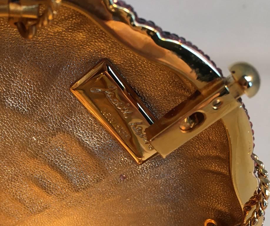 Judith Leiber Swarovski Crystal Shell Minaudiere Evening Bag In Excellent Condition In Philadelphia, PA