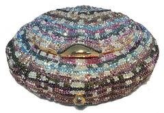 Judith Leiber Swarovski Crystal Shell Minaudiere Evening Bag