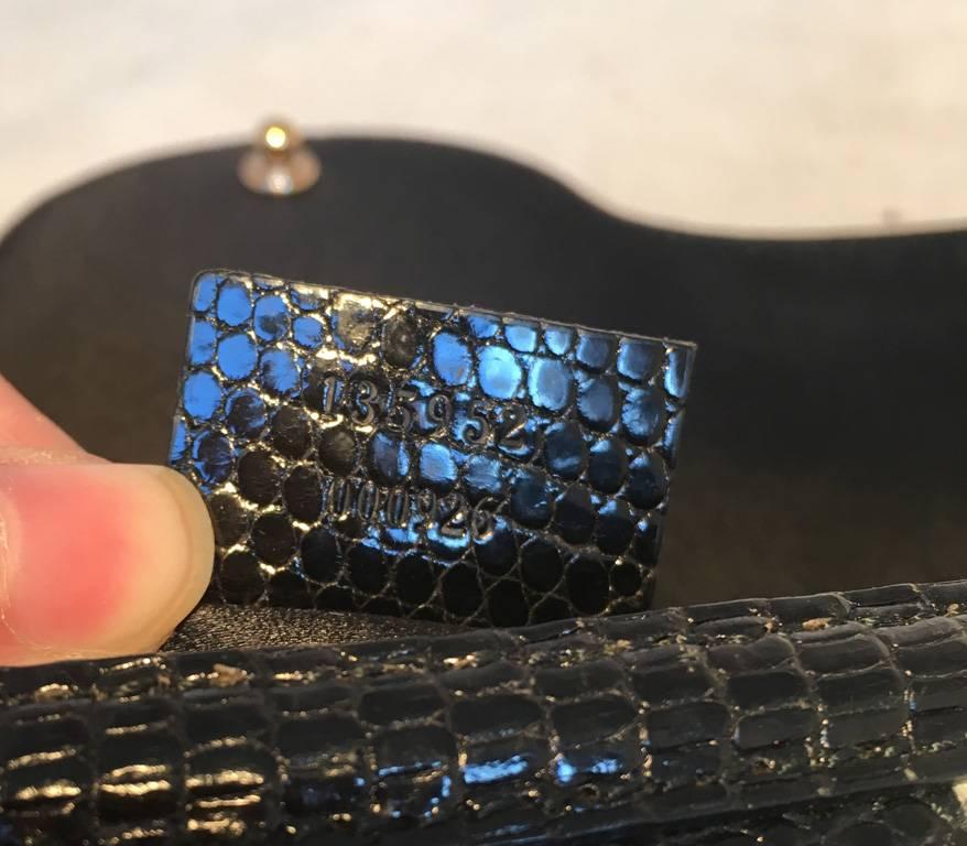 RARE Gucci by Tom Ford Jeweled Dragon Black Velvet Croc and Lizard Flap Bag 1