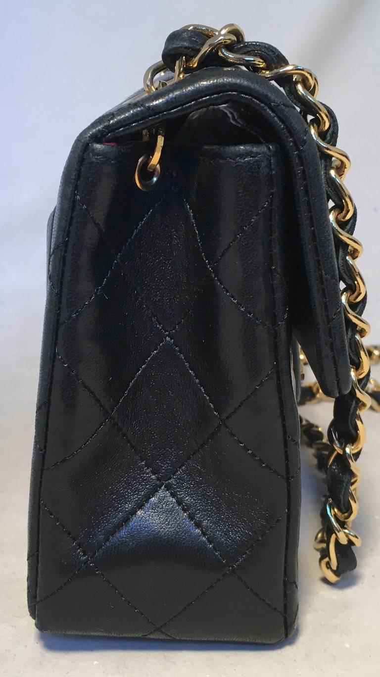 Chanel Black Leather Mini Flap Classic Shoulder Bag In Excellent Condition In Philadelphia, PA