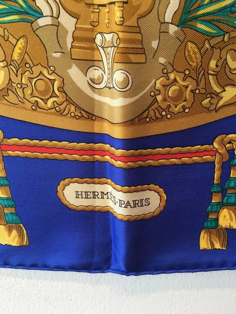 Hermes Vintage Hommage a Charles Garnier Silk Scarf in Blue 2