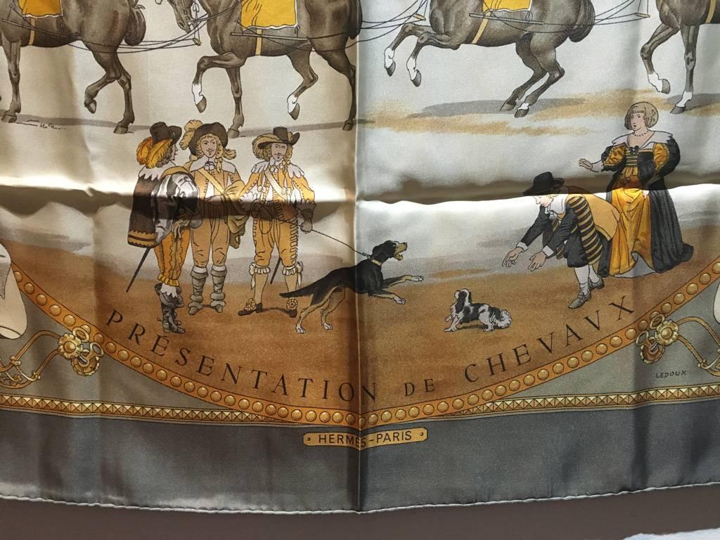 Hermes Vintage Presentation de Chevals Silk Scarf 1