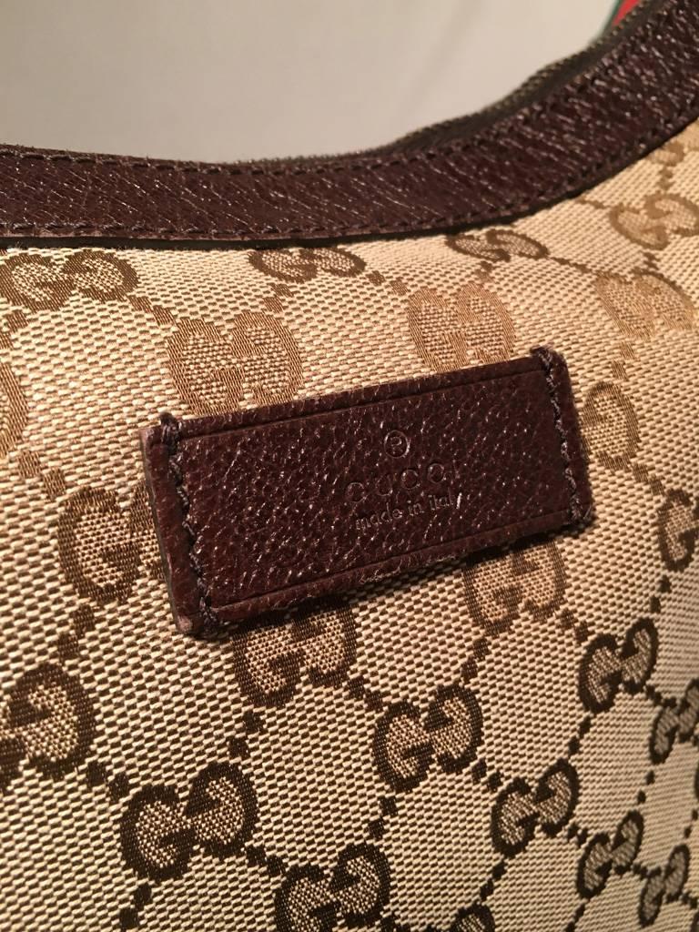 Brown Gucci Monogram Hobo Shoulder Bag 