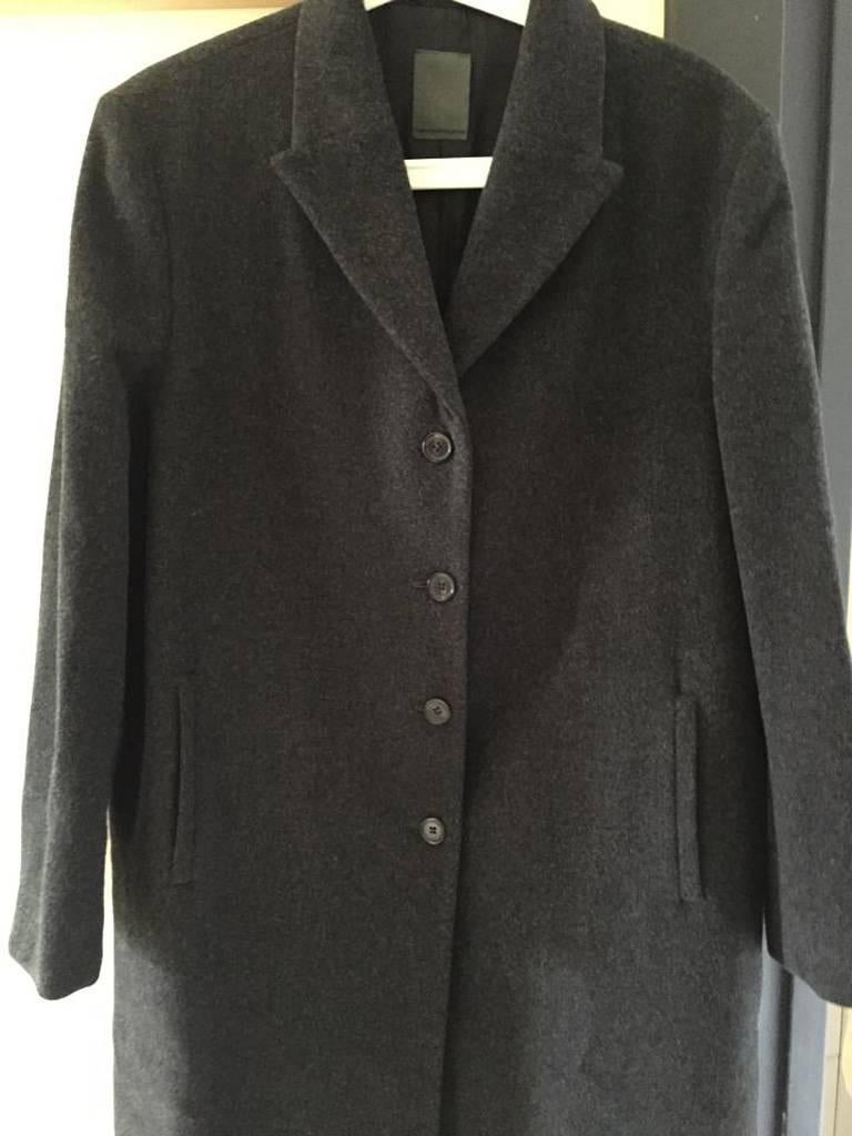 dark grey longline coat
