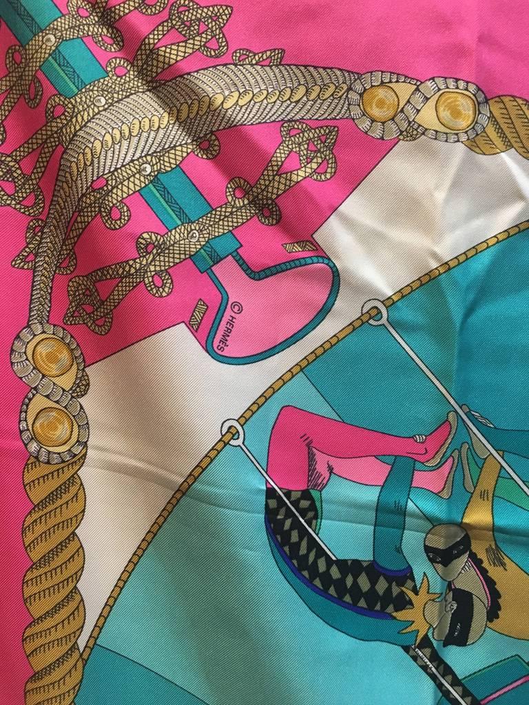 Women's Hermes Vintage Circus Silk Scarf c1980s