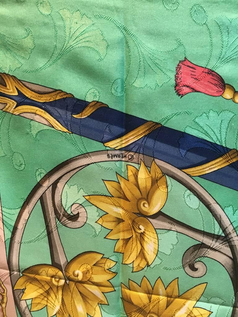 Women's or Men's Hermes Vintage Daimyo Princes du Soleil Silk Scarf