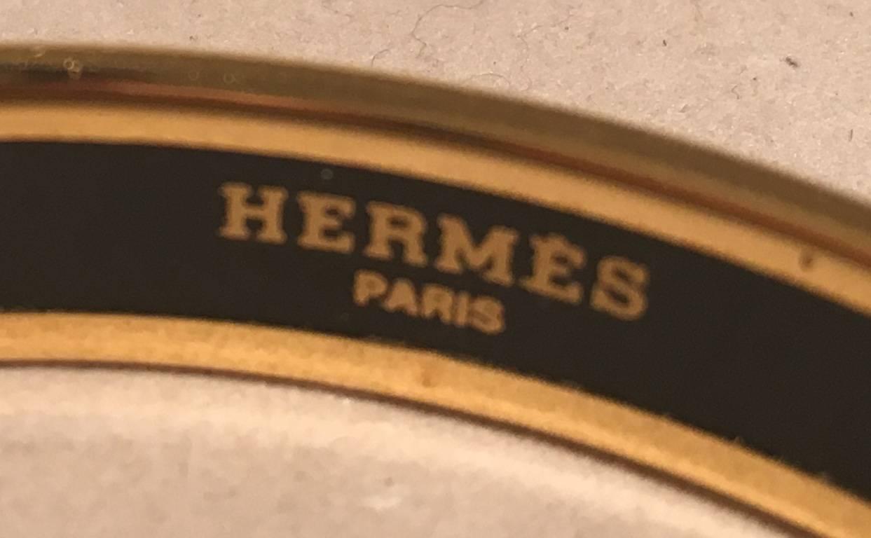 Hermes Dreamcatcher Print Enamel Bangle Bracelet In Excellent Condition In Philadelphia, PA