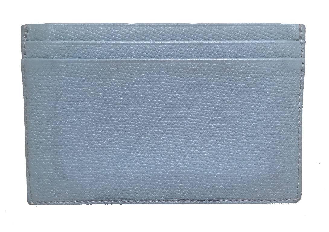 Chanel Blue Leather Credit Card ID Wallet In Excellent Condition In Philadelphia, PA