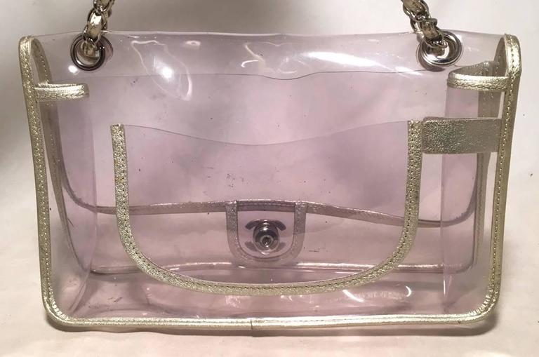 Chanel Clear Classic Flap Shoulder Bag At 1stdibs Gray Chanel Clear Classic Flap Shoulder Bag For