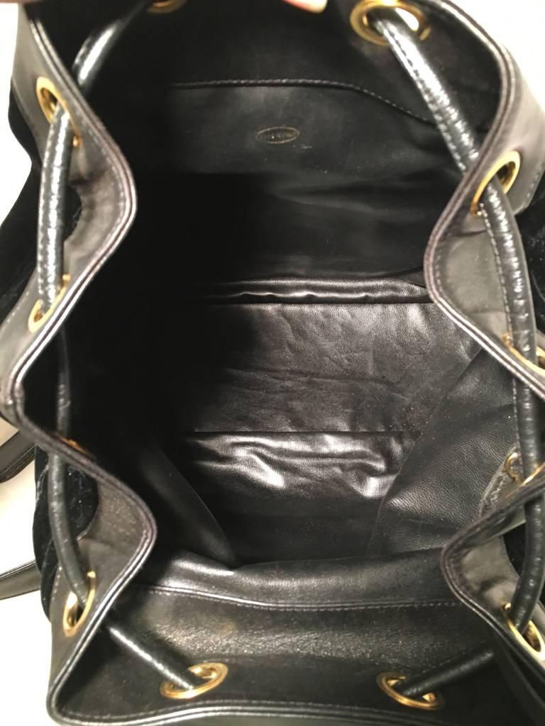 RARE Chanel Vintage Black Velvet Embroidered Backpack at 1stDibs ...