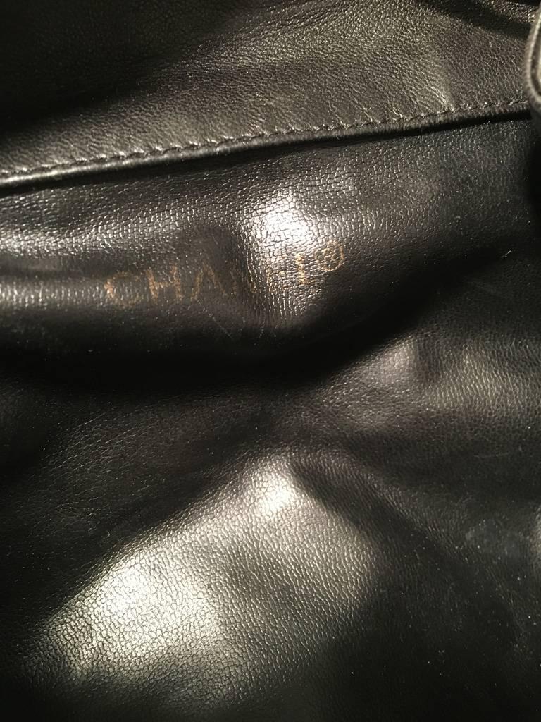 Women's RARE Chanel Vintage Black Velvet Embroidered Backpack
