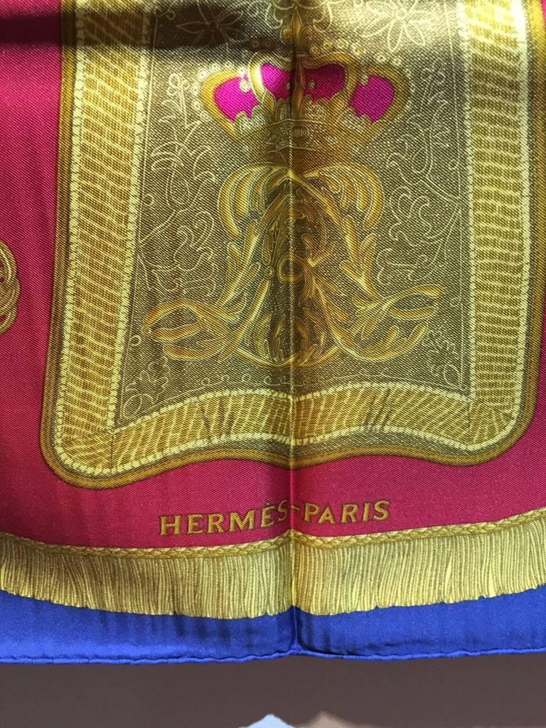 Hermes Vintage Poste et Cavalerie Silk Scarf For Sale at 1stdibs