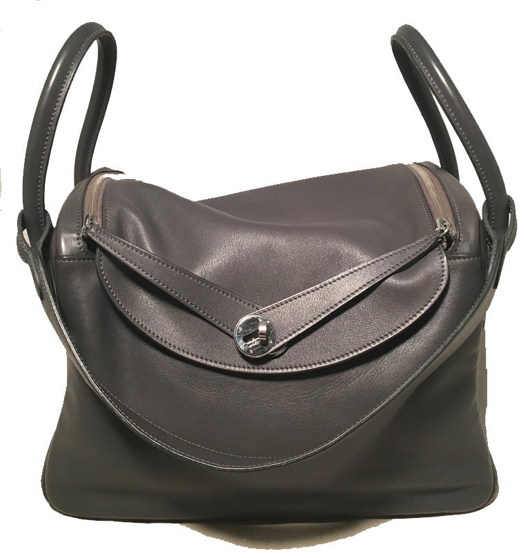 Hermes Grey Swift Leather Lindy Bag For At 1stdibs