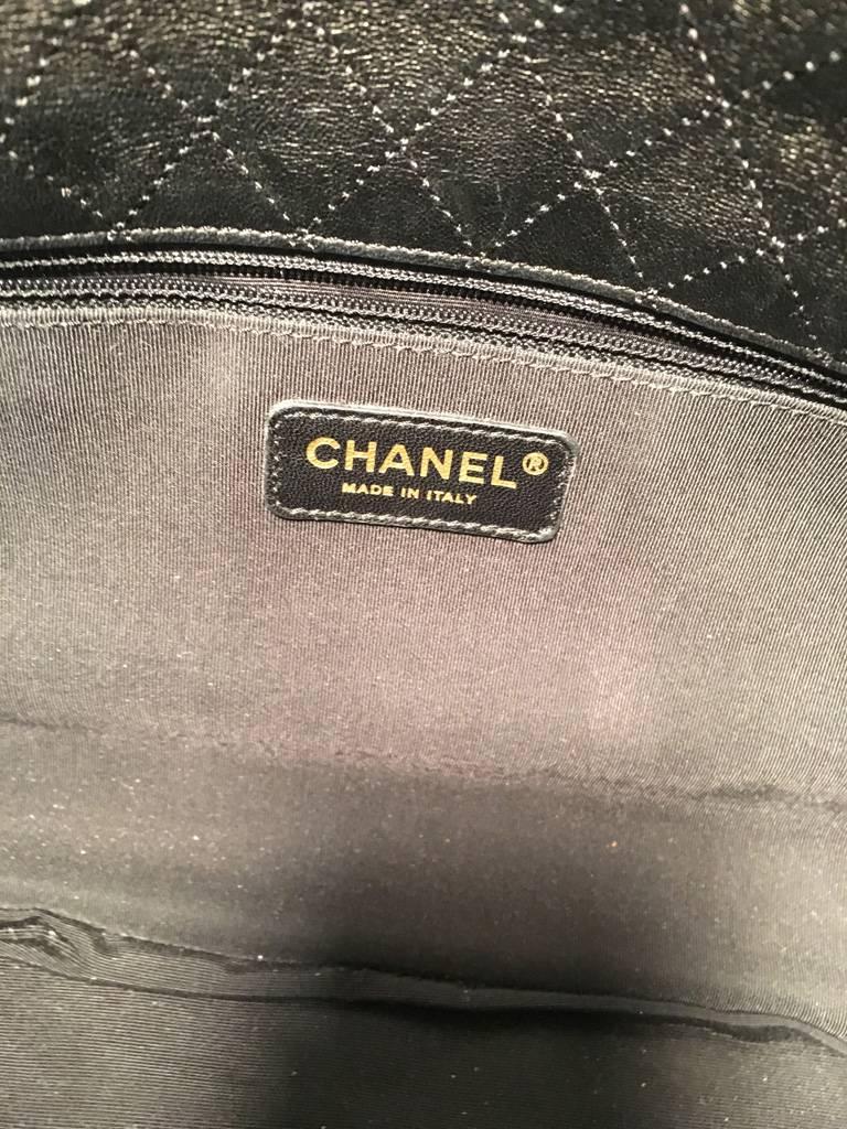 Women's Chanel Black Pleated Leather Classic Flap Shoulder Bag