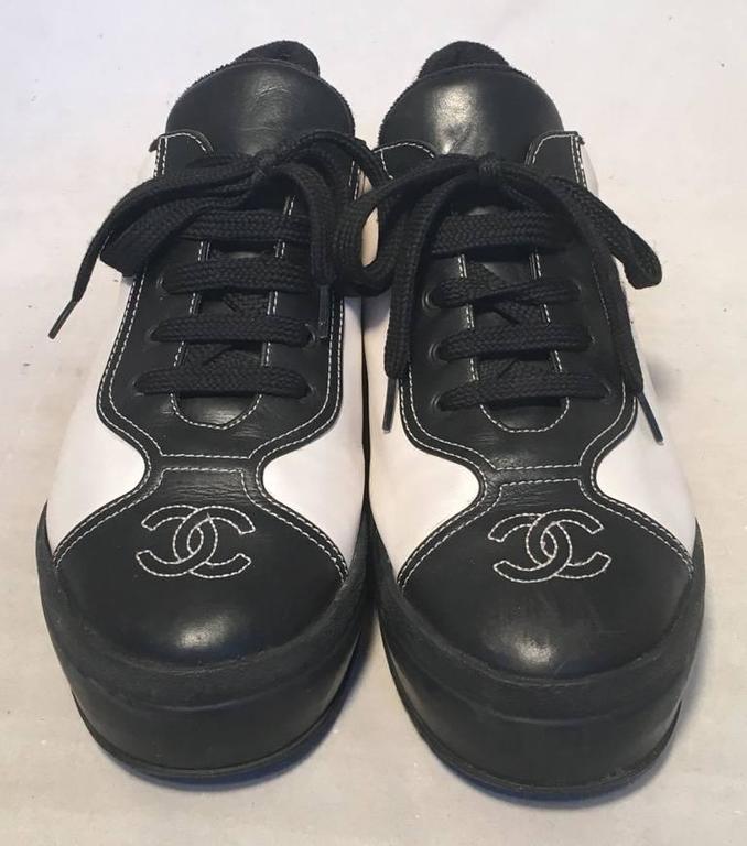 chanel leather sneakers