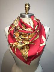 Hermes Rocaille Silk Scarf in Red