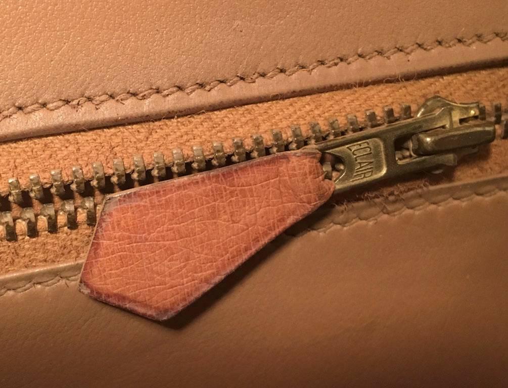 Hermes Vintage Tan Ostrich Leather Shoulder Bag 3